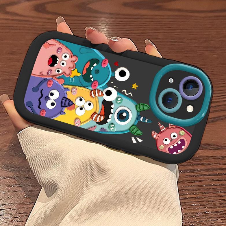 NEW Kartun monster kecil case for iphone 11 13 14 15 plus 16 13 pro max ip 12 x xr xs max hp casing 