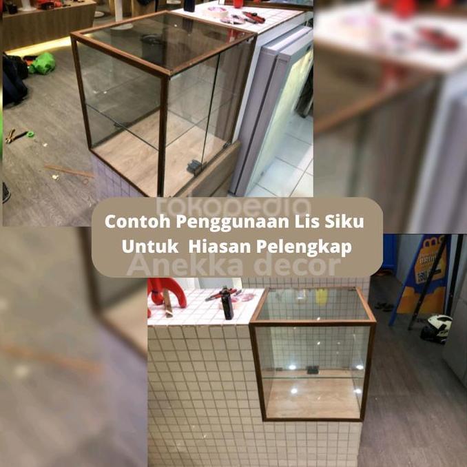 cv.lamsiah- DUMA WPC Lis Siku 21 x 21, aksesoris dekoratif plafon dinding  , motif kayu , panjang 3 