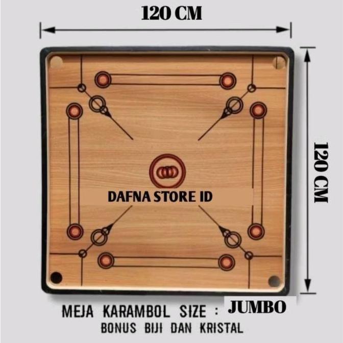Promo Meja Karambol/Papan Karambol Jumbo 120 X 120 Cm Bonus Koin Dan Kristal ( Termurah ) Board Game