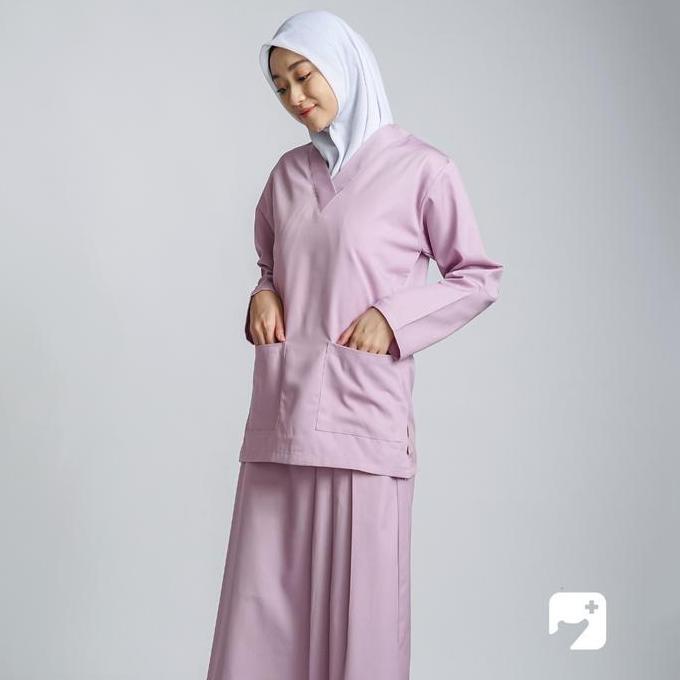 Med- Aeramedika - (Xxl) Set Rok- Baju Jaga / Perat / Dokter / Seragam Medis / Ok / Scrub Nita Lengan