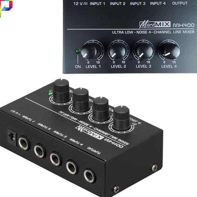 gacorrriki / Mini Profesional Mixer Audio Amplifier Microphone 4 Ch Input mx400 Diskon