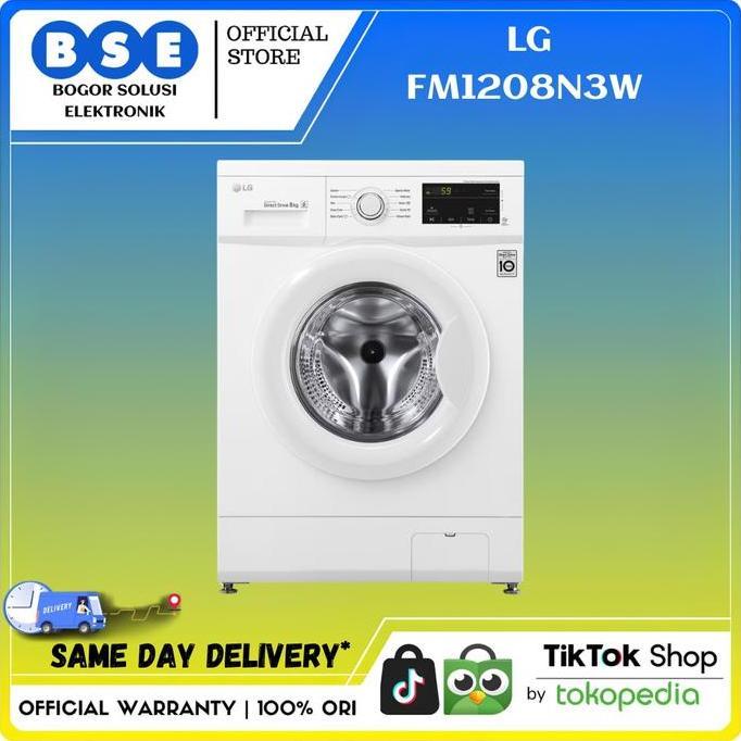 Mesin Cuci Front Loading 8Kg LG FM1208N3W 8Kg FM1208N3W LG 8Kg FM1208