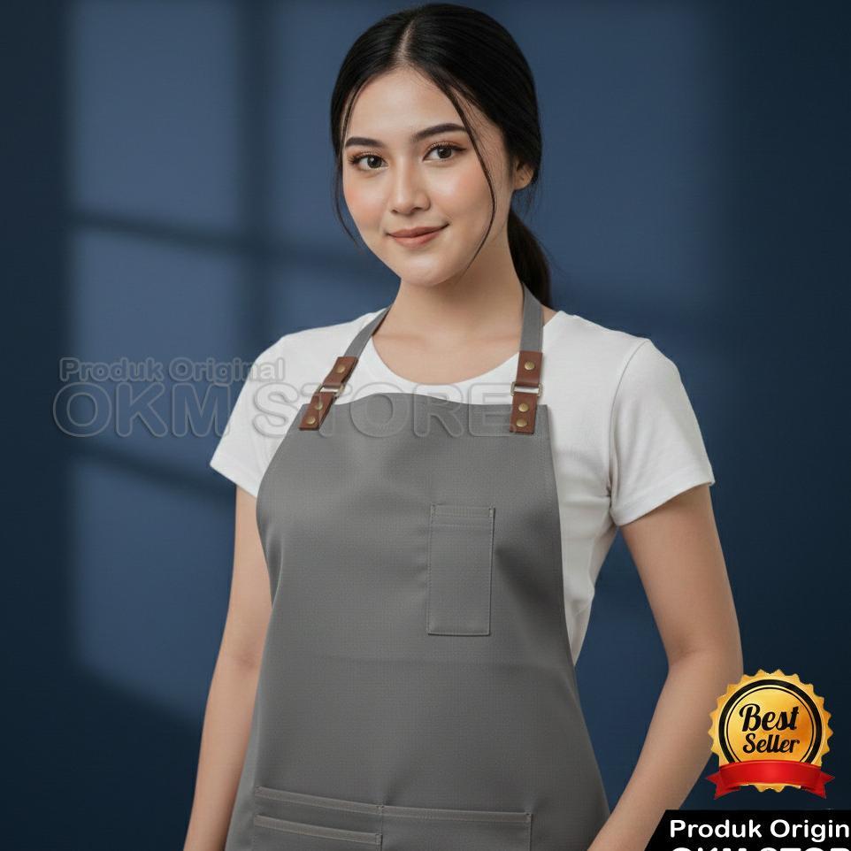 Celemek Dapur Apron Bartender Koki Chef Apron Cafe Kualias Premium Apron Barista Premium Celemek Mas