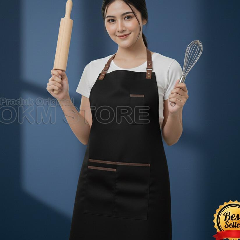 Celemek Dapur Apron Bartender Koki Chef Apron Cafe Kualias Premium Apron Barista Premium Celemek Mas
