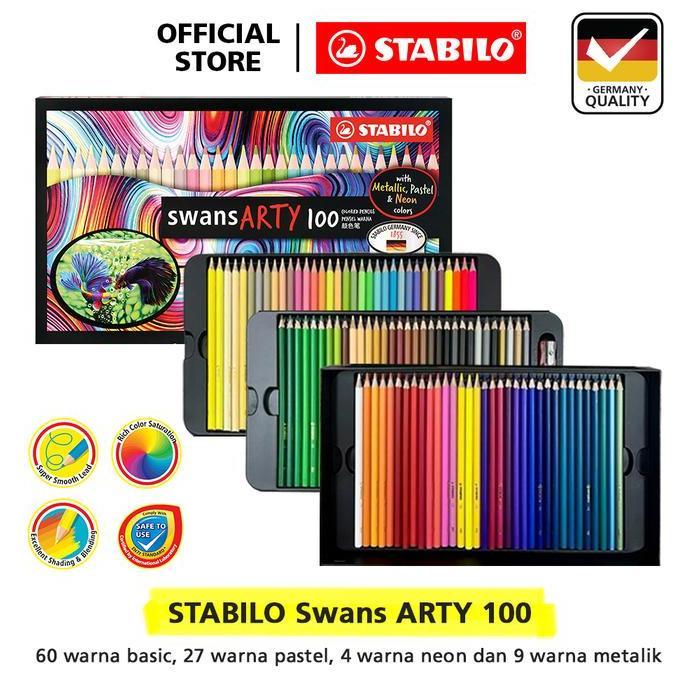 PROMO / STABILO Swans ARTY Colored Pencils / Pensil Warna STABILO Set Lengkap Isi 100