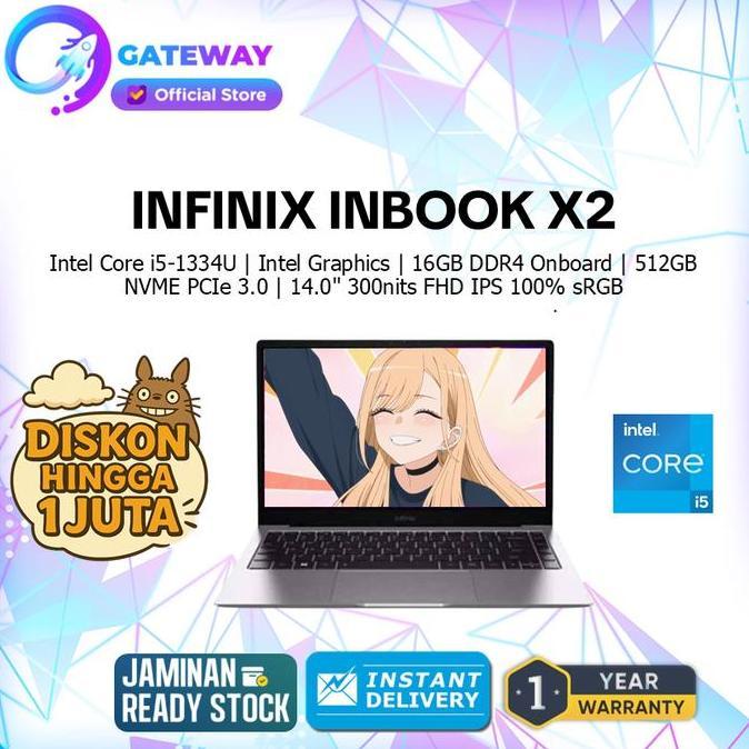 Com- Laptop Infinix Inbook X2 25 Core I5 1334 16Gb 512Gb Ssd Win11 14.0" Fhd Ips - Srgb - 1,24Kg Rin