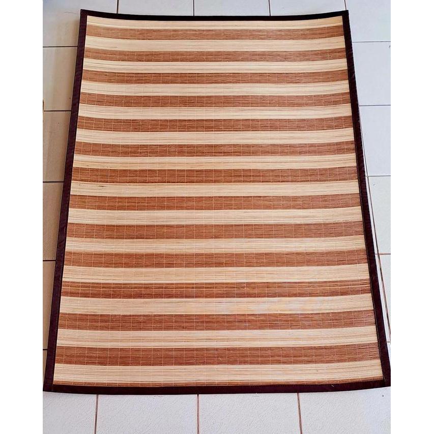 TERMURAH - 200cm x 300cm Tikar Core Rotan Motif - Tikar Karpet Rotan Core Belang