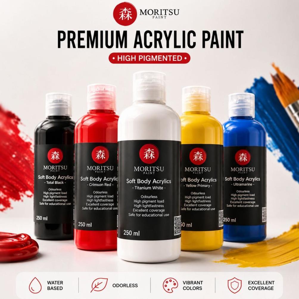 Cat Akrilik Moritsu Premium 250ml - Moritsu Premium Acrylic Paint 250ml