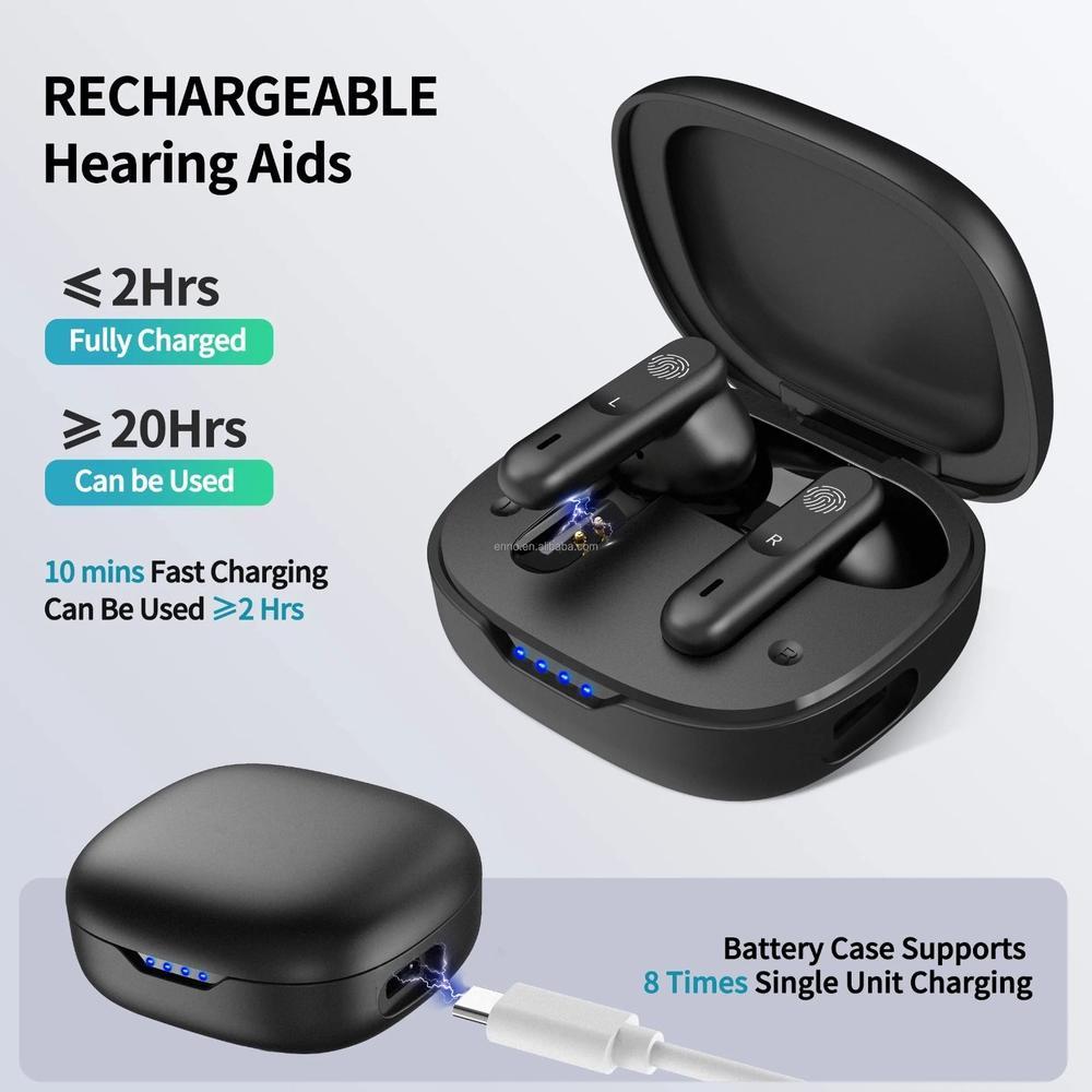 Hearing Aid Kanan Kiri Hearing Amplifier En-A18 Rechargeable Alat Bantu Dengar (Sepasang)