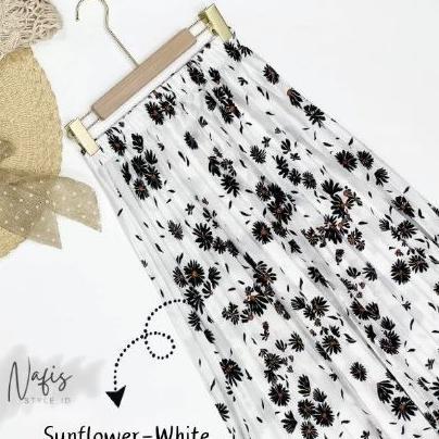 Rok Plisket | Rok Plisket Motif Bunga | Rok Plisket Motif Bunga Premium | Rok Plisket Motif Sunflowe