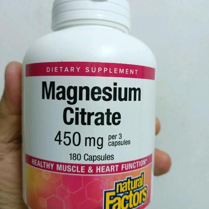 Natural Factors Magnesium Citrate 150mg/capsule isi 90 Capsules & 180 capsules 450mg per 3 capsules 