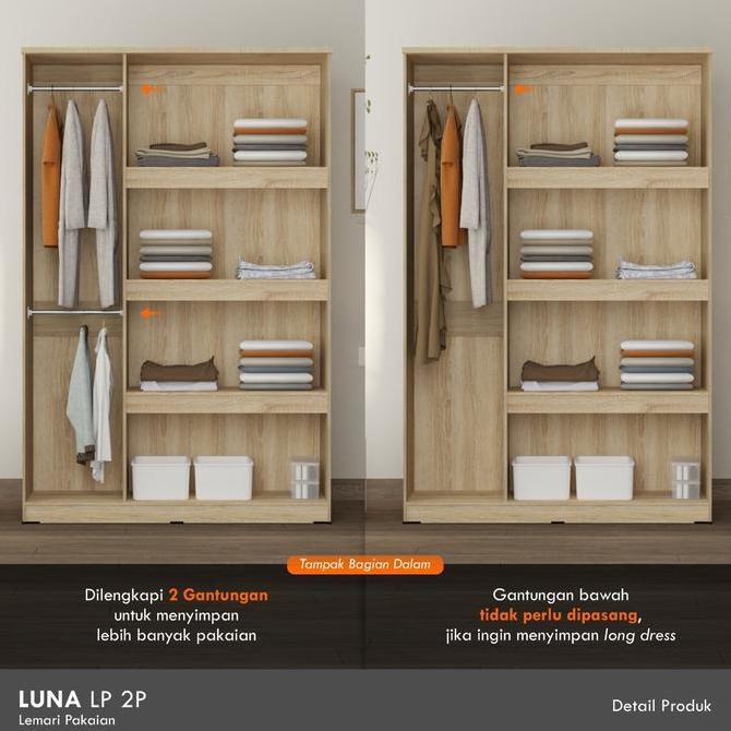 Cubic Lemari Pakaian Cermin Minimalis 3 Pintu - LUNA LP 3P