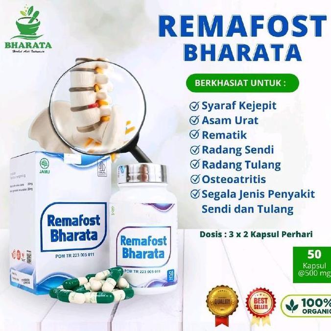 Remafost Bharata Suplemen Herbal Saraf Kejepit Pengapuran Tulang 50 Kapsul
