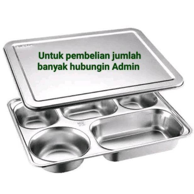 Promo Food Tray Ss | Wadah Makan | Ompreng / Tempat Makan Stainless | Tempat Sayur Makanan | Wadah M