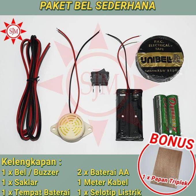 Bubu- Paket Rangkaian Bel Listrik Sederhana Praktek Prakarya Anak Sekolah