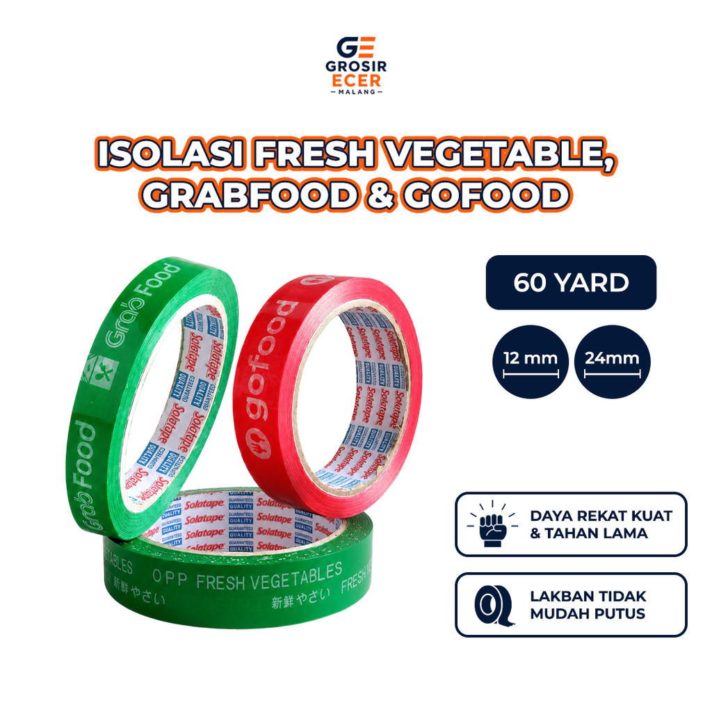 Isolasi Fresh Vegetable | Isolasi GoFood | Isolasi GrabFood | Isolasi Makanan - Merk Solatape
