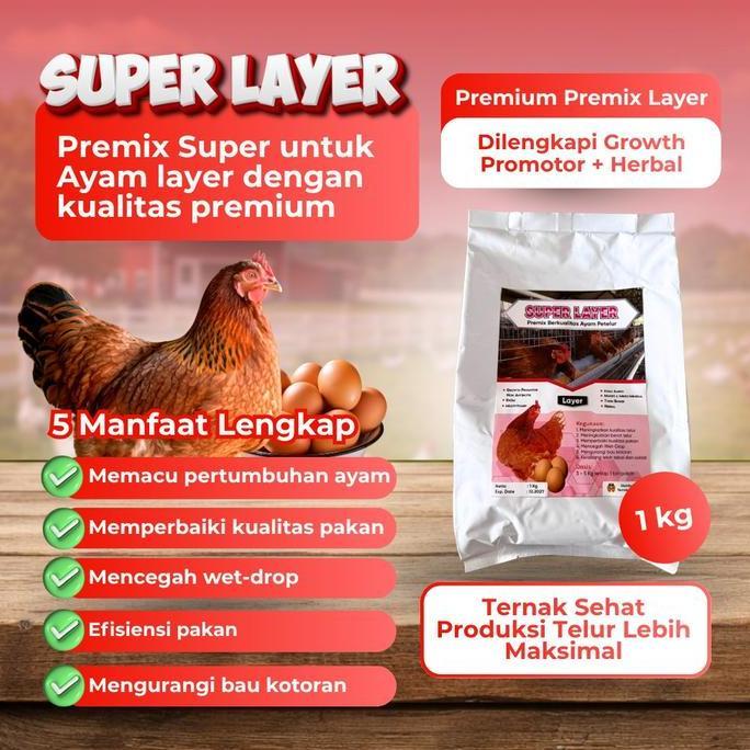 Super Layer 1 Kg - Premix Ayam Layer - Suplemen Ayam Petelur Allshop