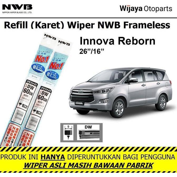 Refill Karet Wiper Innova Reborn NWB Japan ukuran 26"&16"
