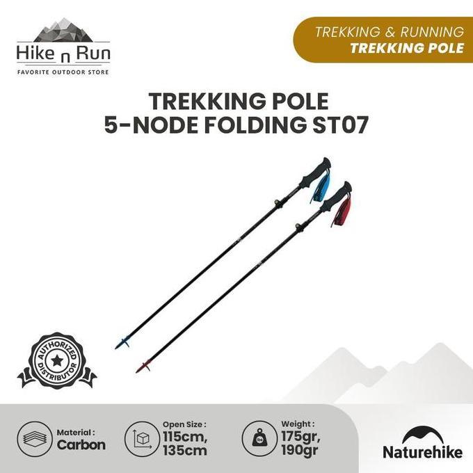 Trekking Pole Carbon Naturehike 5-Node Folding ST07 NH18D010-Z