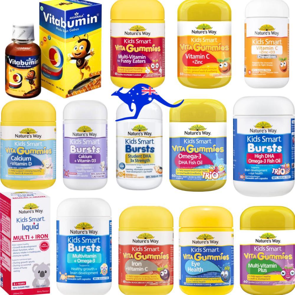 NATURES WAY KIDS SMART VITAMIN C + ZINC 60 VITA GUMMIES D3 75 NATURE'S CALCIUM D 50 BURSTS NATURE S 