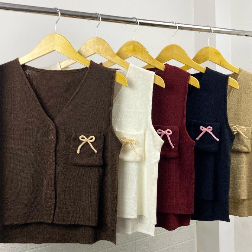 CUCI GUDANG KIMMY VEST KNIT RAJUT PREMIUM - SPRING TOPS VEST