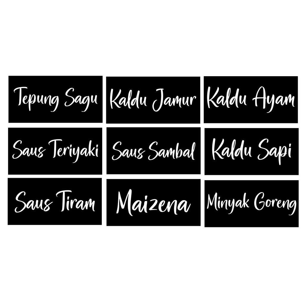 (Isi 72 Stiker) Stiker Label Bumbu Dapur Terlengkap Transparan Anti Air