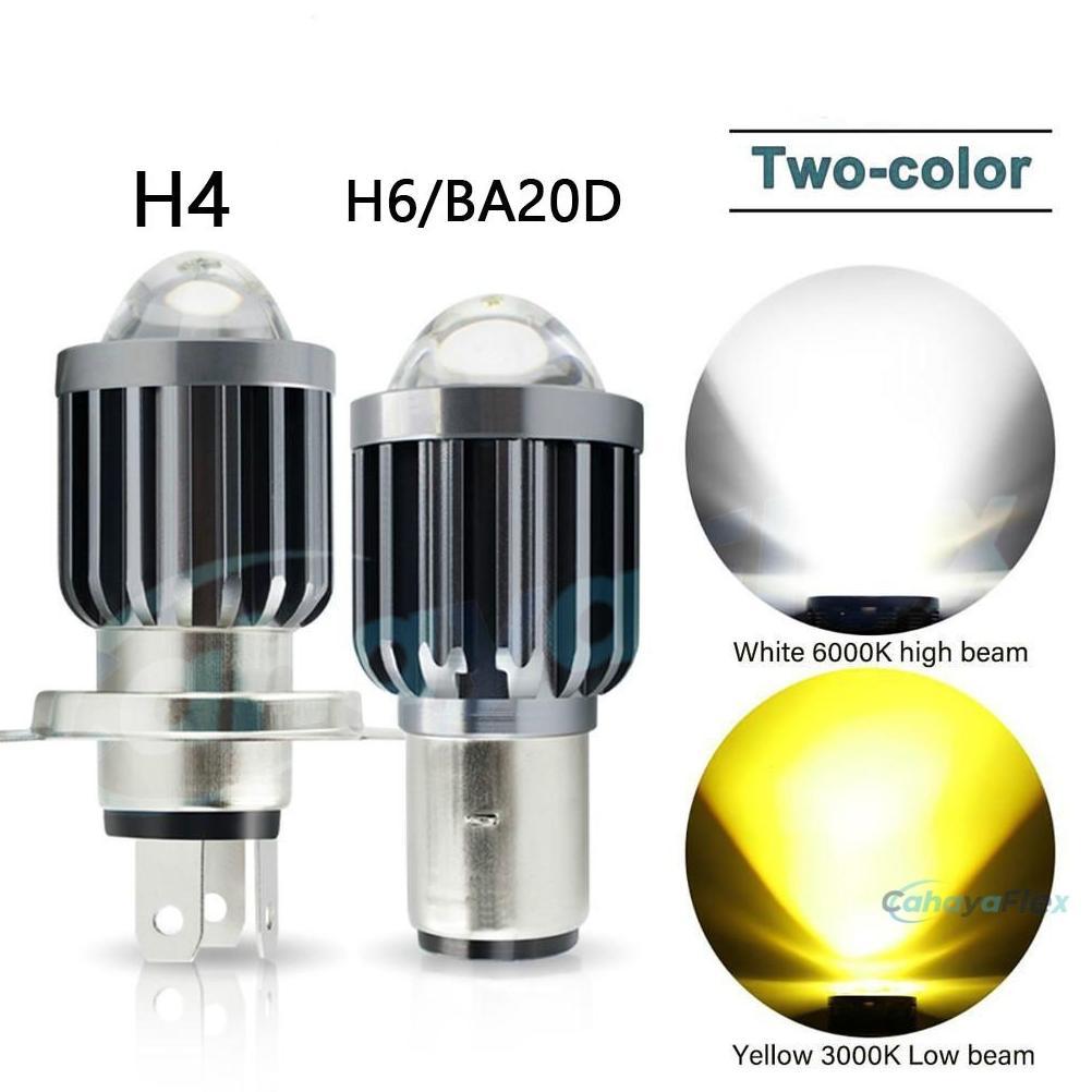 BIG PROMO Lampu Depan Led H4 Laser 2 Warna Promo Lampu Led Laser H4 H6 LASER Waterproof Putih Kuning