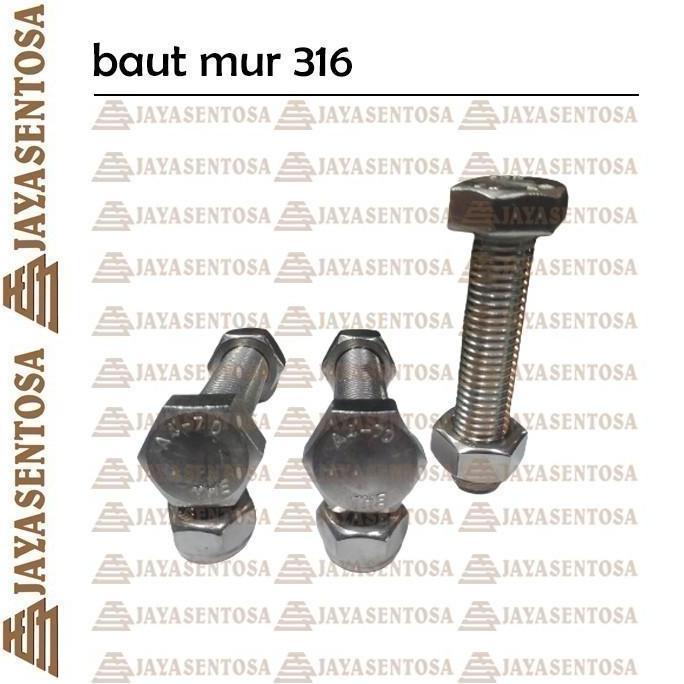 Baut Mur 316 M12 X 100 | BM Stainless M12 X 100 A4 - 70