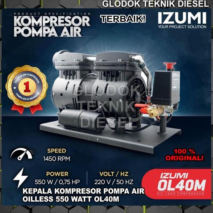 Izumi Mesin Kepala Kompresor Pompa Air Oilless Jet Pump 40 Meter Ol40M