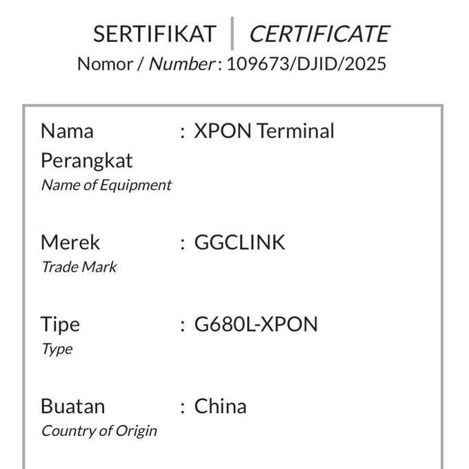 Turismen90 - ONT XPON DUALBAND GGCLink G680L NEW , XPON GPON EPON ONU DUALBAND