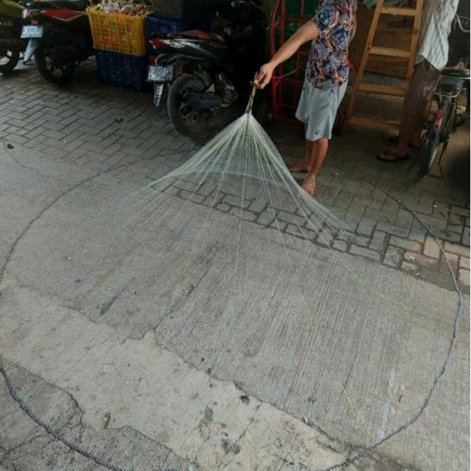 Jala serut sampling 2 meter panen udang parsial lubang jari kelingking  siap pakai jala model kolor 