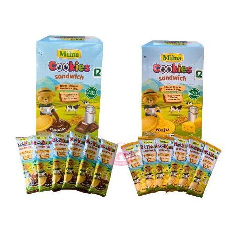 Cikcik- Milna Cookies Sandwich Box (288Gr) - Biskuit Mpasi Bayi | Biskuit Milna 1 Tahun Rasa Coklat 
