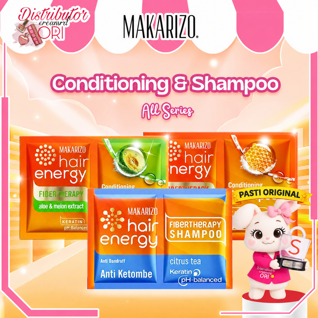 MAKARIZO Hair Energy Fibertherapy Conditioning & Shampoo 9 ml | BPOM