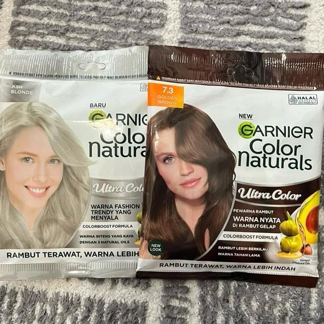 Paket Pewarna Rambut Garnier Ash Blonde Golden Brown