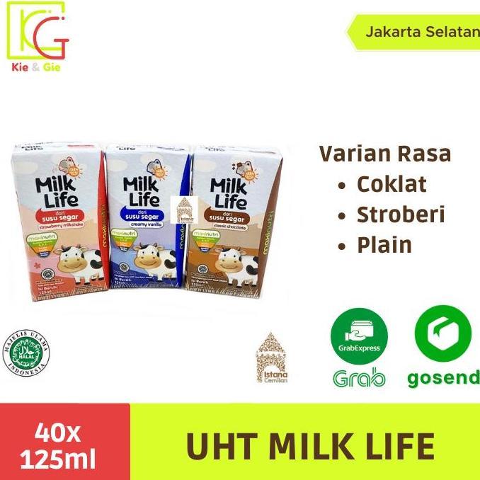 Milk- Milk Life Uht 125 Ml 1 Dus Isi 40 Pcs Khusus Instan / Same Day