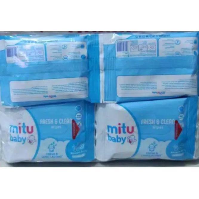 Tissue/Tissu/Tisu Basah Mitu Mini Pack Isi 4S X 12Pcs | Tisu Travel Pack | Harga 12 Pcs (1 Renceng)