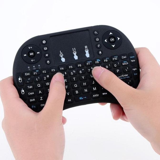 DR144 - Mini Keyboard Wireless i8 2.4G Handheld dengan Touch Pad & Fungsi Air Mouse untuk PC Android