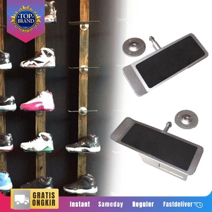Display Sepatu Dinding Bahan Logam Gantungan Sepatu Dinding Pajangan Sepatu For Toko Sepatu Display