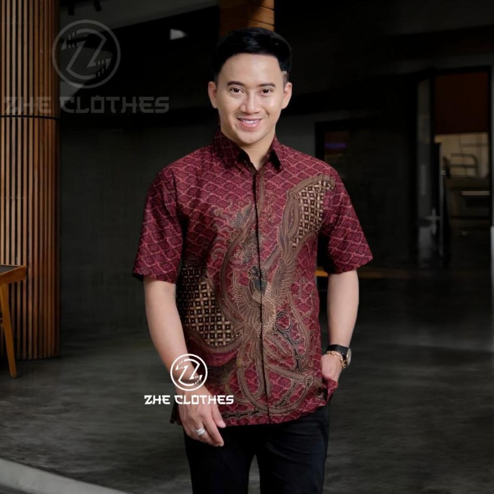 100% AMAN Kemeja Batik Pria Lengan Pendek Hem Batik Motif Mewah AURORA BATIK