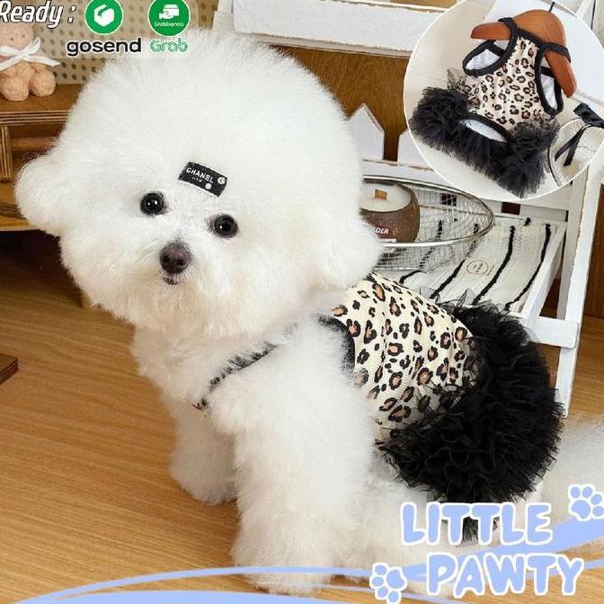 Littlepawty - Leopard Tutu Dress | Baju Anjing Kucing Gaun Princess Betina Hewan Peliharaan Anabul D