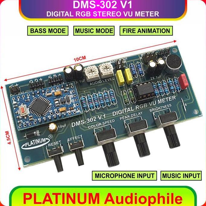 Weenew- Stereo Vu Meter Modul Dms-30 V1 Dital Rgb Music Stereo Vu Meter