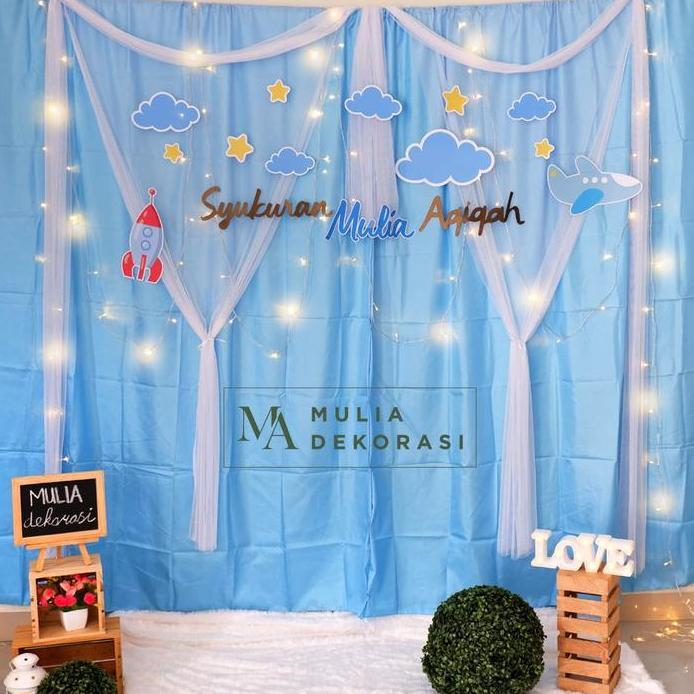 Dekorasi Backdrop Aqiqah Khitan Syukuran 4 7 Bulan Ultah Paket Mulia N