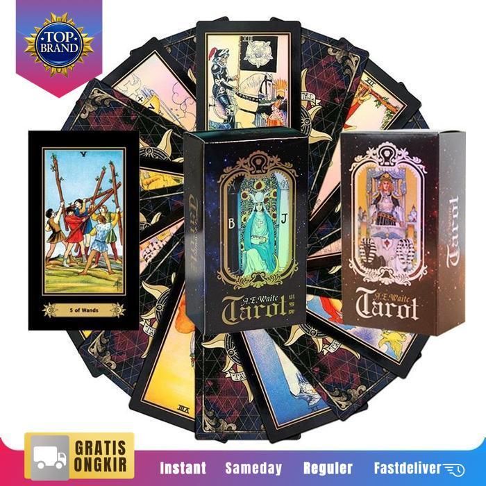 Isi 78 Tarot Rider Waite Smith Hologram Kartu Tarot Waite - King / Queen Original