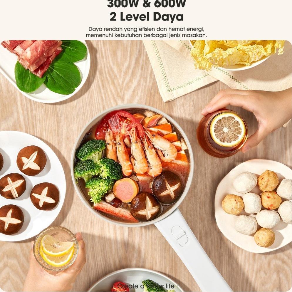 HOT SAMONO Panci Listrik 2L Anti Lengket alat dapur alat masak alat masak listrik panci mpasi bayi p