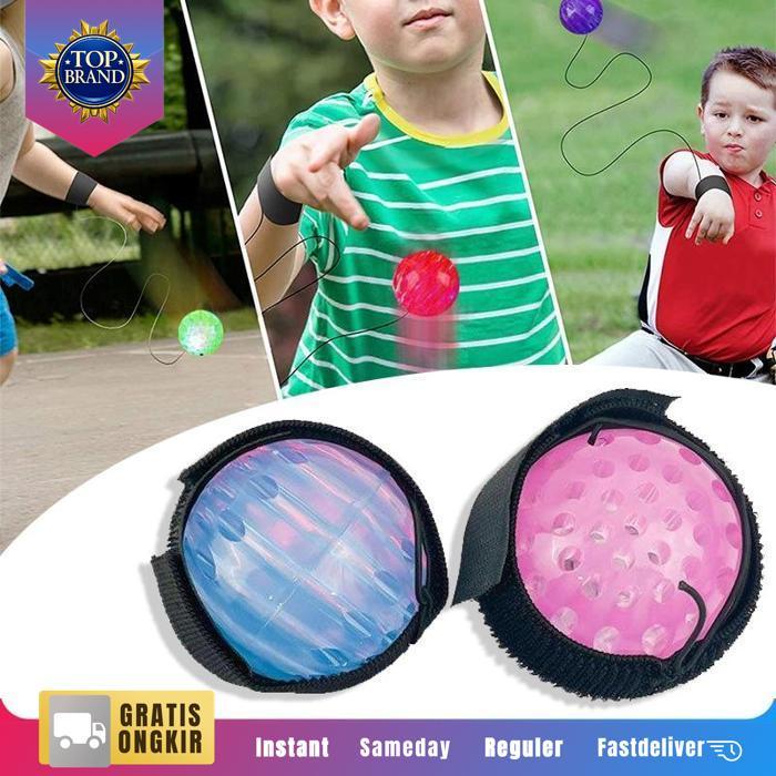 Mainan Lempar Bola LED Mainan Bola Karet Mainan Anak Bola Lempar Mainan Bola Pantul Lampu Kilat