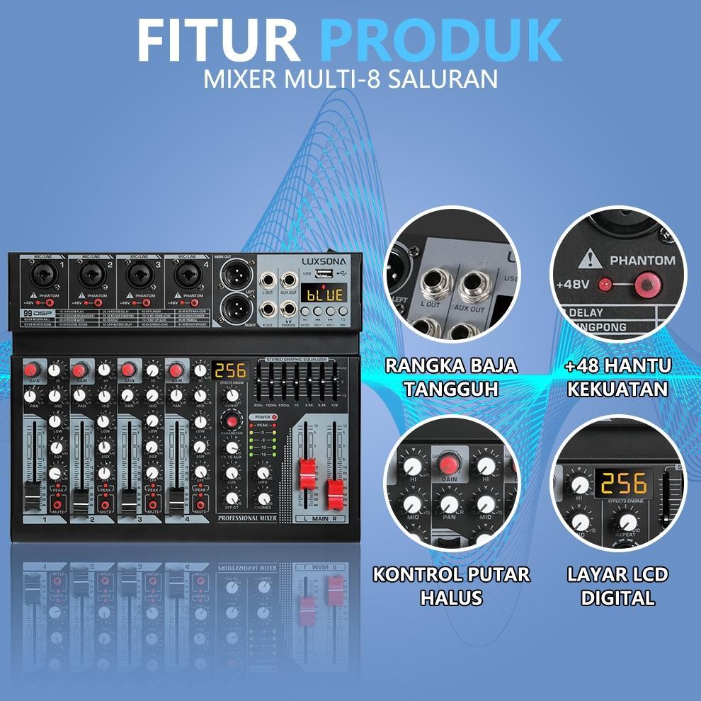HOT PRODUCT LUXSONA Mixer Audio 256DSP digital profesional 4/6 channel mixer mendukung USB mixer Blu