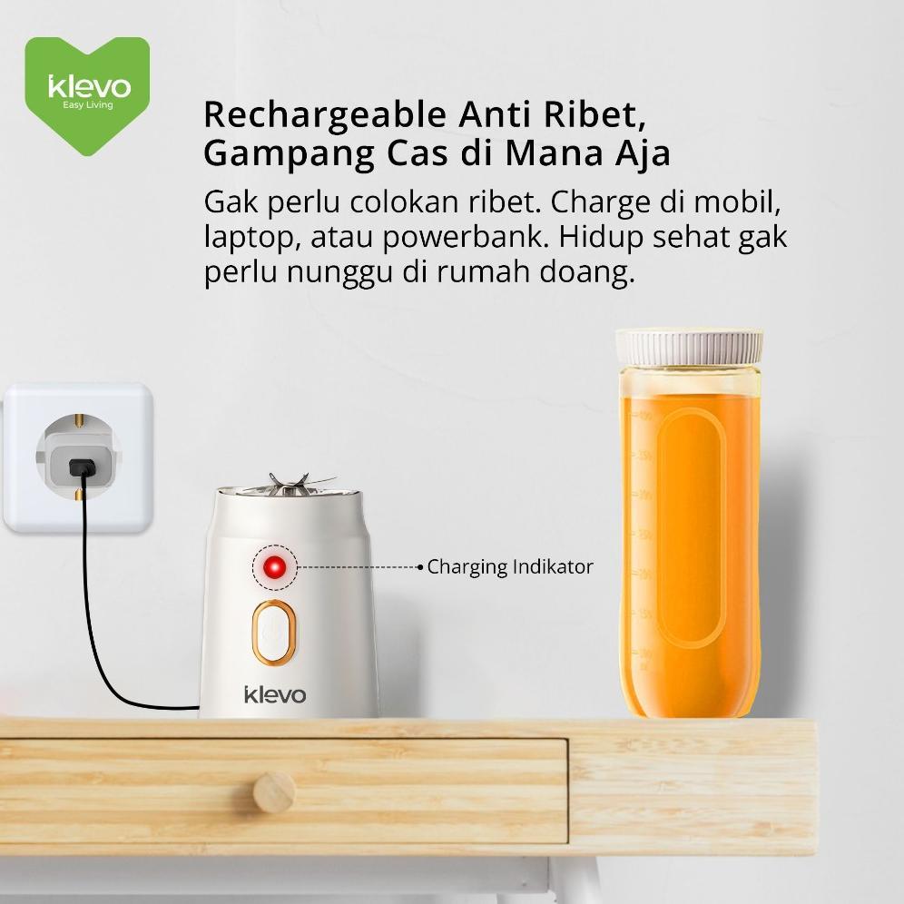 PROMO KLEVO Mixeelo Blender Juicer Portable 10 Mata Pisau 450ml Rechargeable Praktis Minimalis