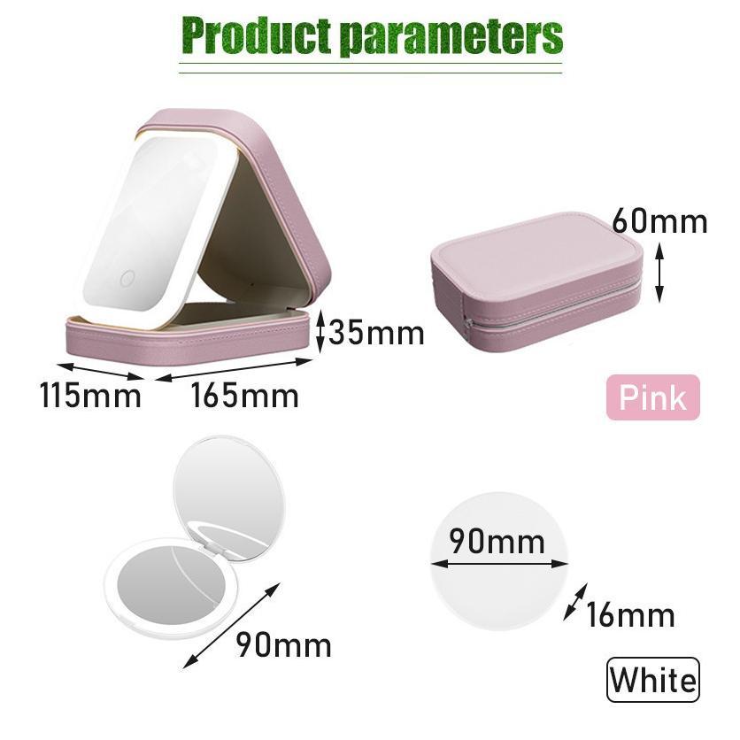 Tas Makeup Lampu Led / Tas Kosmetik dengan Cermin Lampu LED Tas Makeup Beauty Case / Full Mirror Tas