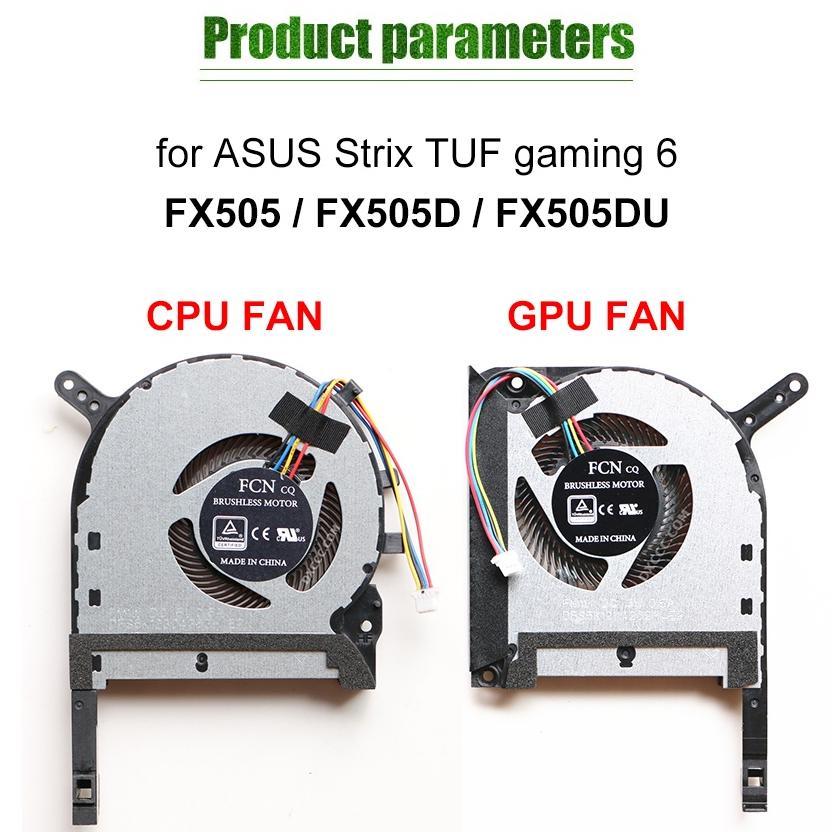 FX505 / FX505D / FX505DU Kipas Pendingin Cpu Gpu Pengganti Untuk Laptop