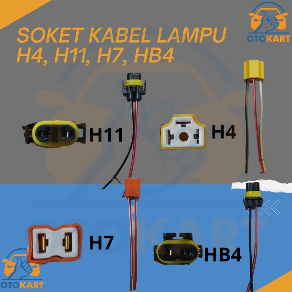 SOKET KABEL LAMPU MOBIL H4 H7 H11 HB4 / SOCKET SEAL BEAM BOHLAM LAMPU UTAMA MOBIL / SOKET LAMPU KABE